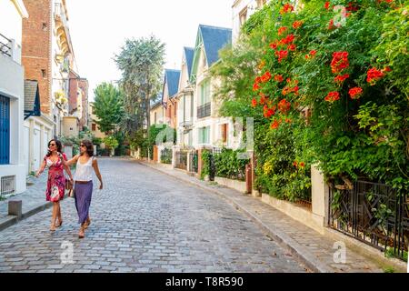 Francia, Parigi, in un quartiere di Montmartre, villa Leandre Foto Stock