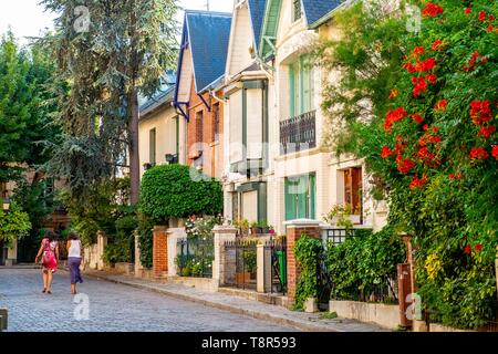 Francia, Parigi, in un quartiere di Montmartre, villa Leandre Foto Stock