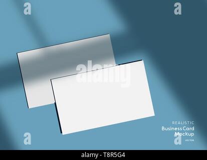 Mockup branding business cards modello vettore con gli effetti ombra. Illustrazione Vettoriale