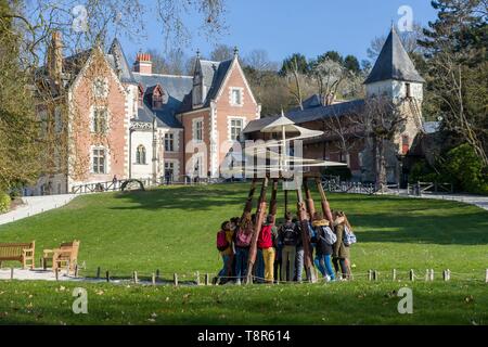 Francia, Indre et Loire, la Valle della Loira sono classificati come patrimonio mondiale dall' UNESCO, Amboise, il Castello di Clos Lucé, ultima dimora di Leonardo da Vinci Foto Stock