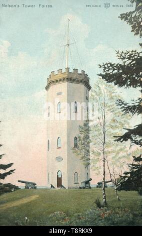 "Nelson's Tower, Forres', fine XIX-inizio XX secolo. Creatore: sconosciuto. Foto Stock