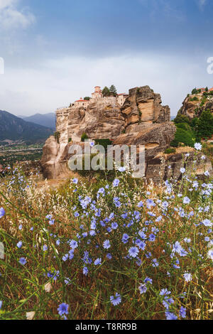 Il sacro Monastero di Varlaam presso il complesso di Meteora monasteri, Grecia Foto Stock