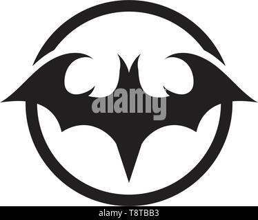 Ala di pipistrello nero logo di Symbol Illustrazione Vettoriale