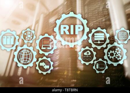 RIP Routing Information Protocol. Reti Tecnologiche cocept. Foto Stock