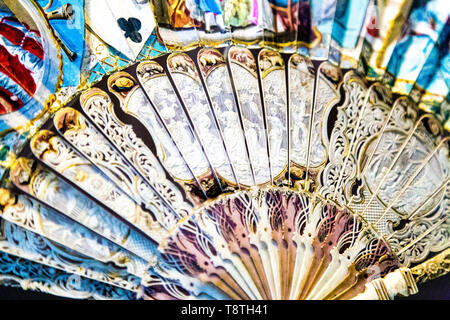 Close-up di un ventilatore (il ventilatore Museum, Greenwich, Londra, Regno Unito) Foto Stock