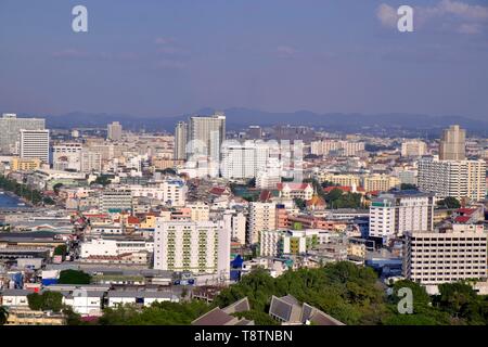 Vista sulla città, Pattaya, Chonburi, Thailandia Foto Stock