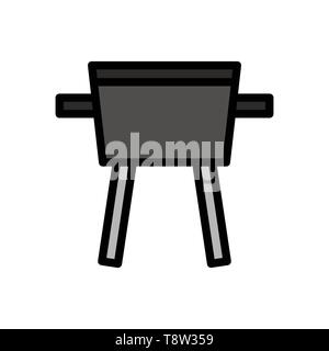 Grill barbecue estivi logo vettoriale icona o illustrazione. Corsa modificabile e colore. Uso perfetto per il disegno e la progettazione grafica. Foto Stock