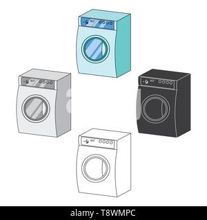 Lavaggio, unica icona in cartoon,black style.lavaggio, simbolo del vettore illustrazione stock Illustrazione Vettoriale