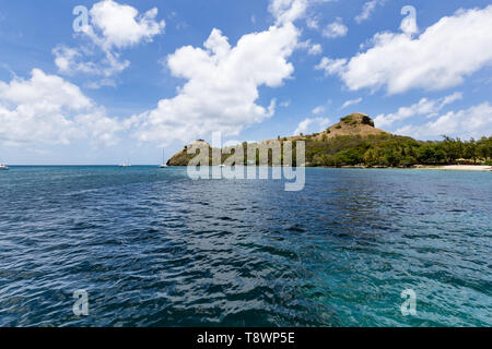 Fort Rodney, Pigeon Island, St Lucia nei Caraibi Foto Stock