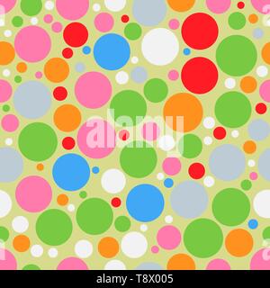 I cerchi colorati seamless pattern. Colori alla moda cerchi. Piatto e colore solido illustrazione vettoriale. Illustrazione Vettoriale