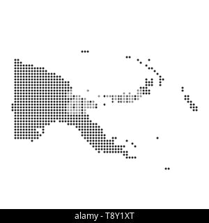 Mappa con dot - Papua Nuova Guinea . Modello per la progettazione Illustrazione Vettoriale