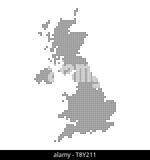 Mappa con dot - Regno Unito . Modello per la progettazione Illustrazione Vettoriale