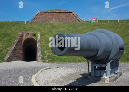 Inghilterra, Hampshire, Portchester, Fort Nelson, cannone Foto Stock
