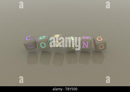 Computer di codifica le TIC la parola chiave. Risorsa di grafica, la consistenza o lo sfondo per la pagina web o il design. Foto Stock