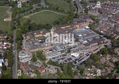 Vista aerea di Harrogate District Hospital, Harrogate, North Yorkshire, Regno Unito Foto Stock
