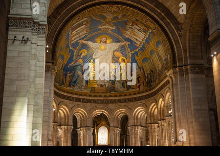 Interno della Basilica del Sacro Cuore a Montmartre, Paris, Francia Foto Stock