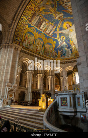 Interno della Basilica del Sacro Cuore a Montmartre, Paris, Francia Foto Stock