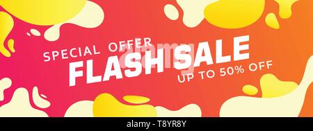 Flash banner vendita,spazzola vendita promozione banner banner a nastro, scroll prezzo di etichetta, adesivo, badge, poster. Illustrazione Vettoriale Illustrazione Vettoriale