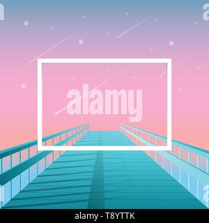 Background moderno con telaio alla fine del molo - poster modello con gradiente di raffreddamento e spazio di testo Illustrazione Vettoriale