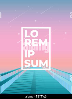 Background moderno con telaio alla fine del molo - poster modello con gradiente di raffreddamento Illustrazione Vettoriale