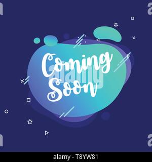 Prossimamente scritte segno vettore banner illustrator Illustrazione Vettoriale