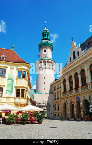 Piazza principale di Sopron, Ungheria Foto Stock