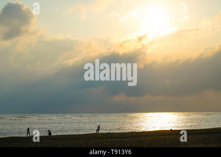 Piattaforma al tramonto, un famosi punti panoramici in Tainan, Taiwan. Foto Stock