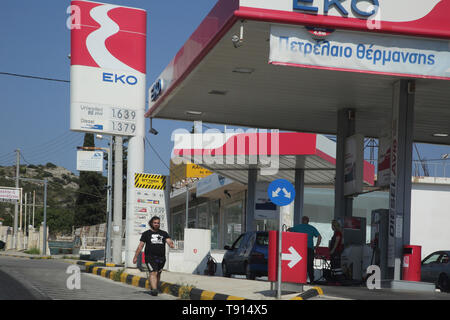 Atene Attica Grecia Eko stazione di benzina Foto Stock