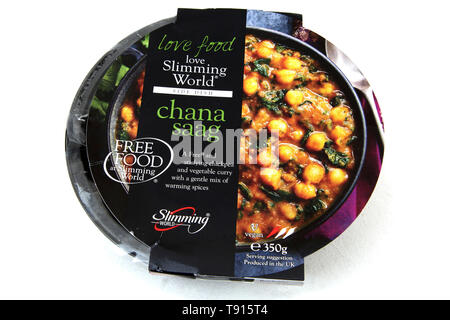 Mondo dimagrante Vegan Chana Saag Ceci e Curry vegetale Foto Stock