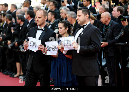 Cannes. 15 Maggio, 2019. Gli ospiti arrivano alla premiere di ' LES MISÉRABLES ' durante il 2019 Festival di pellicola di Cannes il 15 maggio 2019 presso il Palais des Festivals in Cannes, Francia. ( Credito: Lyvans Boolaky/spazio di immagine/Media Punch)/Alamy Live News Foto Stock