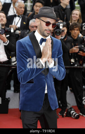 Cannes, Francia. 15 Maggio, 2019. JR frequentando il 'Les Misérables' premiere durante la 72a Cannes Film Festival presso il Palais des Festivals il 15 maggio 2019 a Cannes, Francia | Utilizzo di credito in tutto il mondo: dpa/Alamy Live News Foto Stock