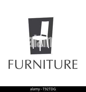 Il logo del vettore per il negozio di vendita mobili, divano Illustrazione Vettoriale