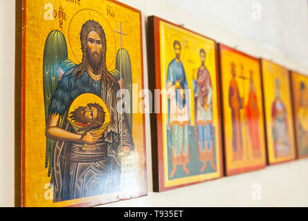 La Iglesia ortodoxa griega de San Jorge. Madaba. Jordania, Oriente Medio Foto Stock