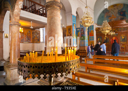 La Iglesia ortodoxa griega de San Jorge. Madaba. Jordania, Oriente Medio Foto Stock