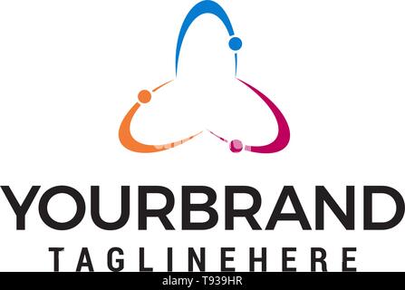 Abstract tecnology logo design concept vettore modello Illustrazione Vettoriale