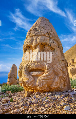Testa di zeus, monte Nemrut Dagi, Parco Nazionale, Turchia Foto Stock