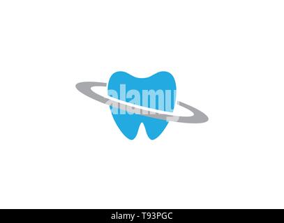 Cura dei denti in un cerchio per l'illustrazione del disegno del logo del dentista Illustrazione Vettoriale