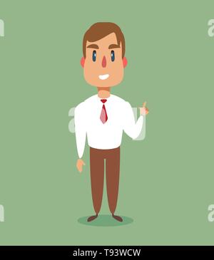 Entusiasta il business man puntando con il dito. Illustrazione Vettoriale