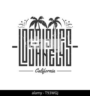Los Angeles caratteri vettoriali per scheda, tee print design. Tipografia preventivo per t-shirt Illustrazione Vettoriale