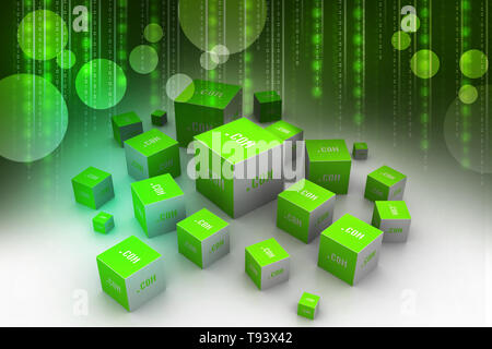 Dot Com domain in cubi Foto Stock