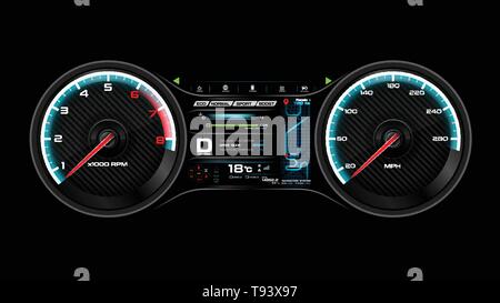 Auto cruscotto illustrazione vettoriale EPS 10 Illustrazione Vettoriale