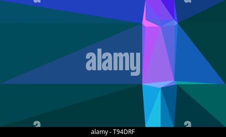Teal verde, viola medio e forte colore blu di sfondo con triangoli. triangoli stile di diversa dimensione e forma geometrica semplice fo di sfondo Foto Stock