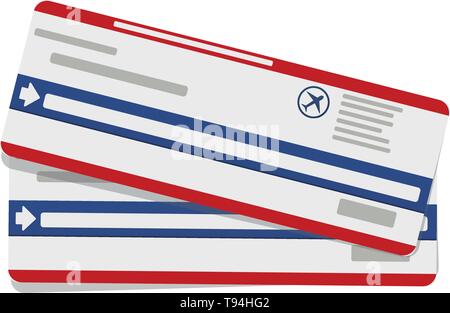 Moderno il viaggio con la compagnia aerea carta di imbarco due biglietti. Template vettoriale Illustrazione Vettoriale