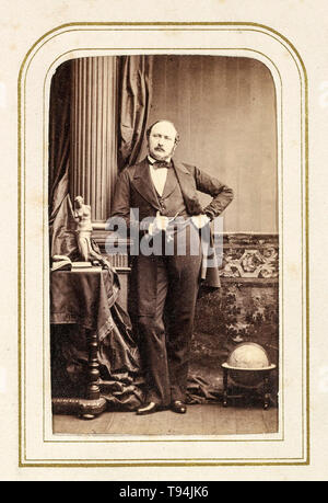 Prince Albert, ritratto fotografia, in piedi, circa 1860s con F, Joubert Foto Stock