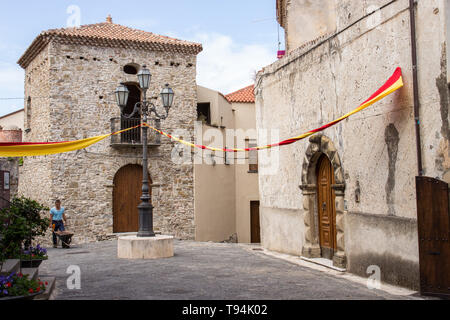 Agropoli, perla del Cilento, vista del castello medievale Foto Stock