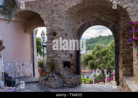 Agropoli, perla del Cilento, vista del castello medievale Foto Stock
