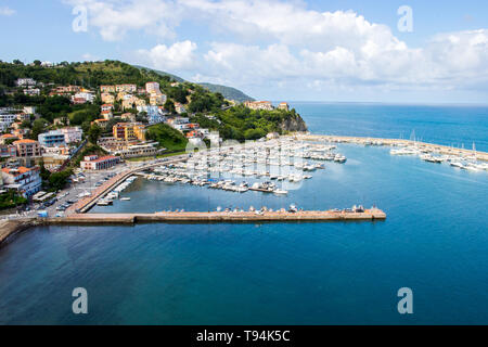 Agropoli, perla del Cilento, vista del castello medievale Foto Stock