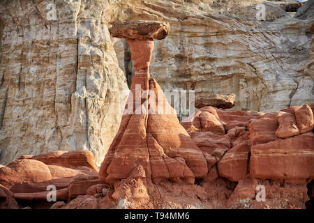 Toadstool Hoodoos, Grand Staircase-Escalante monumento nazionale, Utah, Stati Uniti d'America, America del Nord Foto Stock