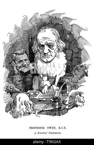 Il punzone di ritratti di fantasia, no.169. Il Professor Owen, K.C.B. Un knowin" il prof. Richard Owen (Luglio 20, 1804 - 18 dicembre 1892) era un biologo inglese, anatomista comparativo e paleontologo. Una delle sue posizioni era quella di prosector per lo Zoo di Londra, il che significava che egli aveva per dissezionare e preservare gli eventuali animali da zoo che sono morti in prigionia. Questo gli ha dato una vasta esperienza con l'anatomia di animali esotici. Foto Stock
