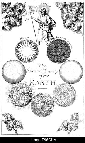 Thomas Burnett (1635 - 27 settembre 1715) è stato un teologo inglese e scrittore su cosmogonia. Il suo lavoro più conosciuto è il suo Telluris Theoria Sacra, o teoria sacra della terra. La prima parte è stata pubblicata in 1681 in latino e in 1684 nella traduzione inglese; la seconda parte è apparso nel 1689 (1690 in inglese). È stata una cosmogonia speculativa in cui Burnett ha suggerito un cavo con messa a terra la maggior parte dell'acqua interno fino a Noè il diluvio, momento in cui montagne e oceani è apparso. Foto Stock